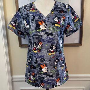 Disney Halloween Mickey Mouse Scrub Top